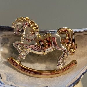 Danecraft Vintage rocking horse brooch pin